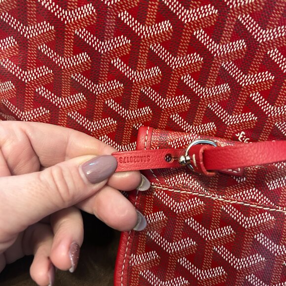 GOYARD Saint Louis PM in Red with Customized Reinforced Corners, includes Pouc - Picture 5 of 14